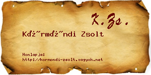 Körmöndi Zsolt névjegykártya
